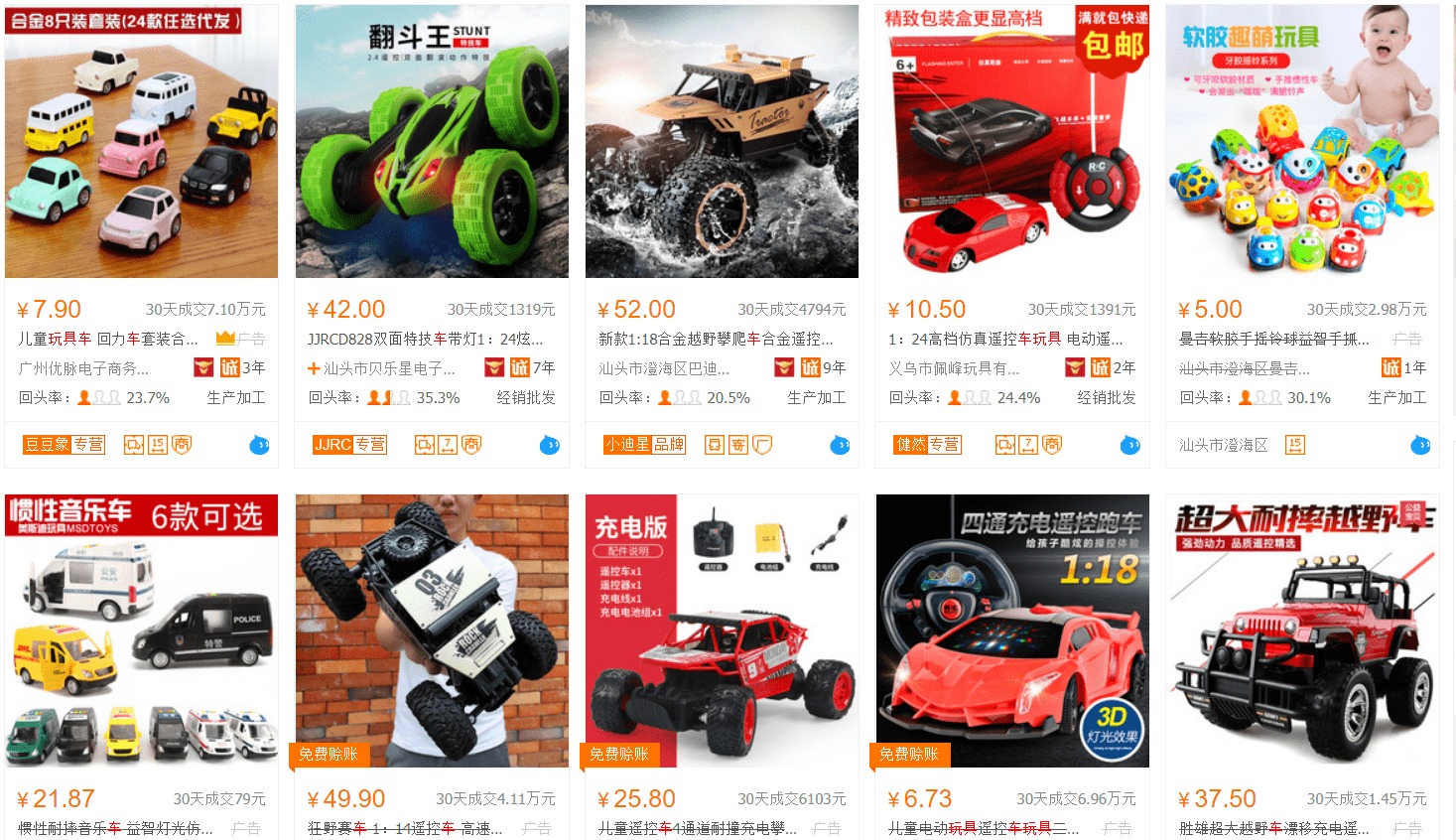 Nhập hàng đồ chơi trẻ em trên Taobao