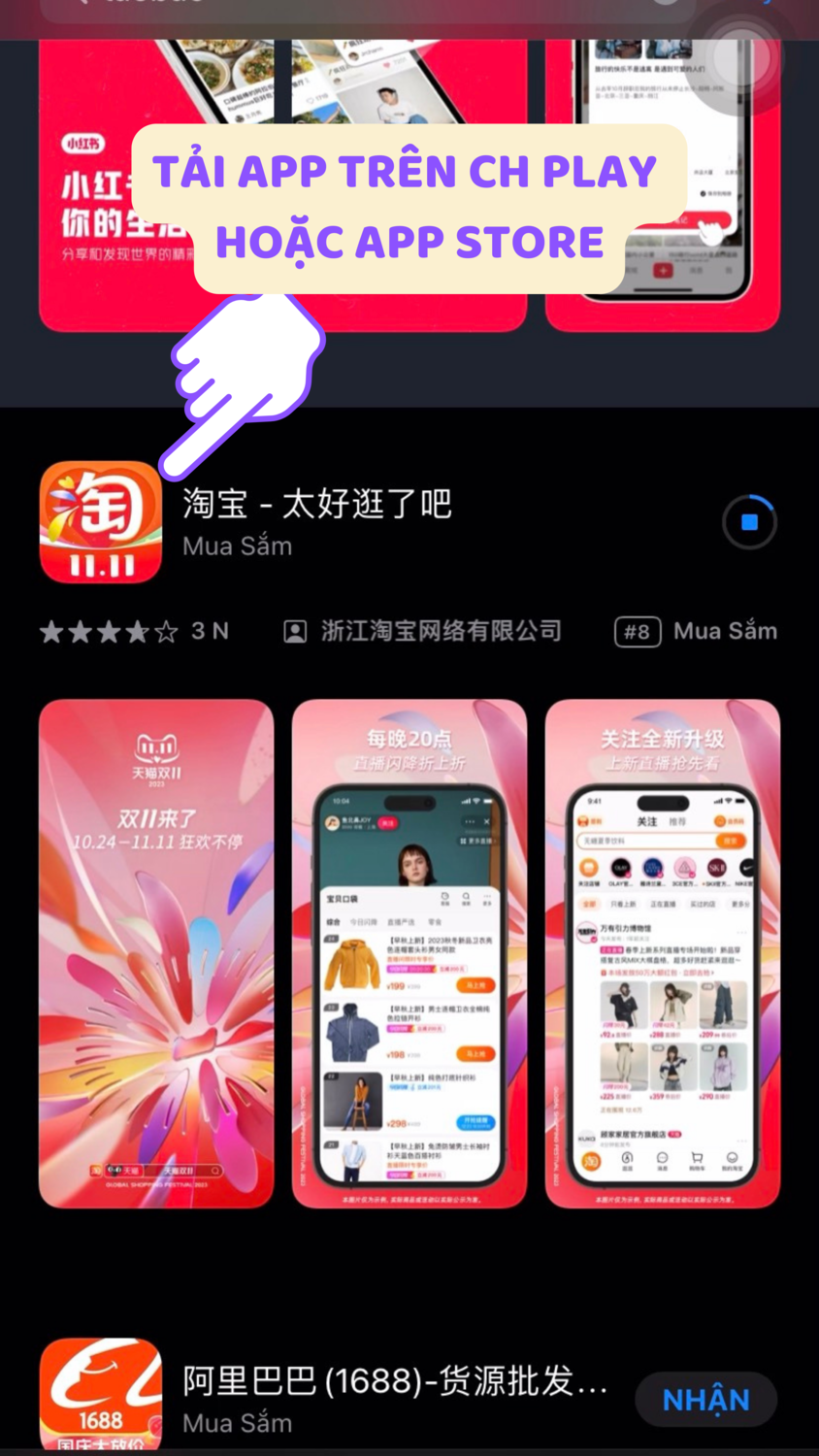 Tải app Taobao về điện thoại