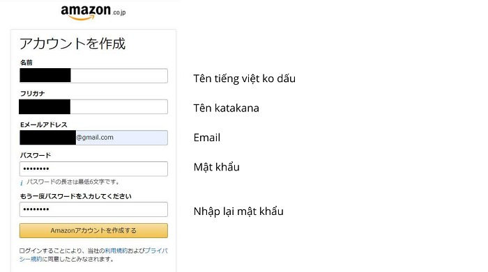 Đăng ký tài khoản Amazon Nhật Bản