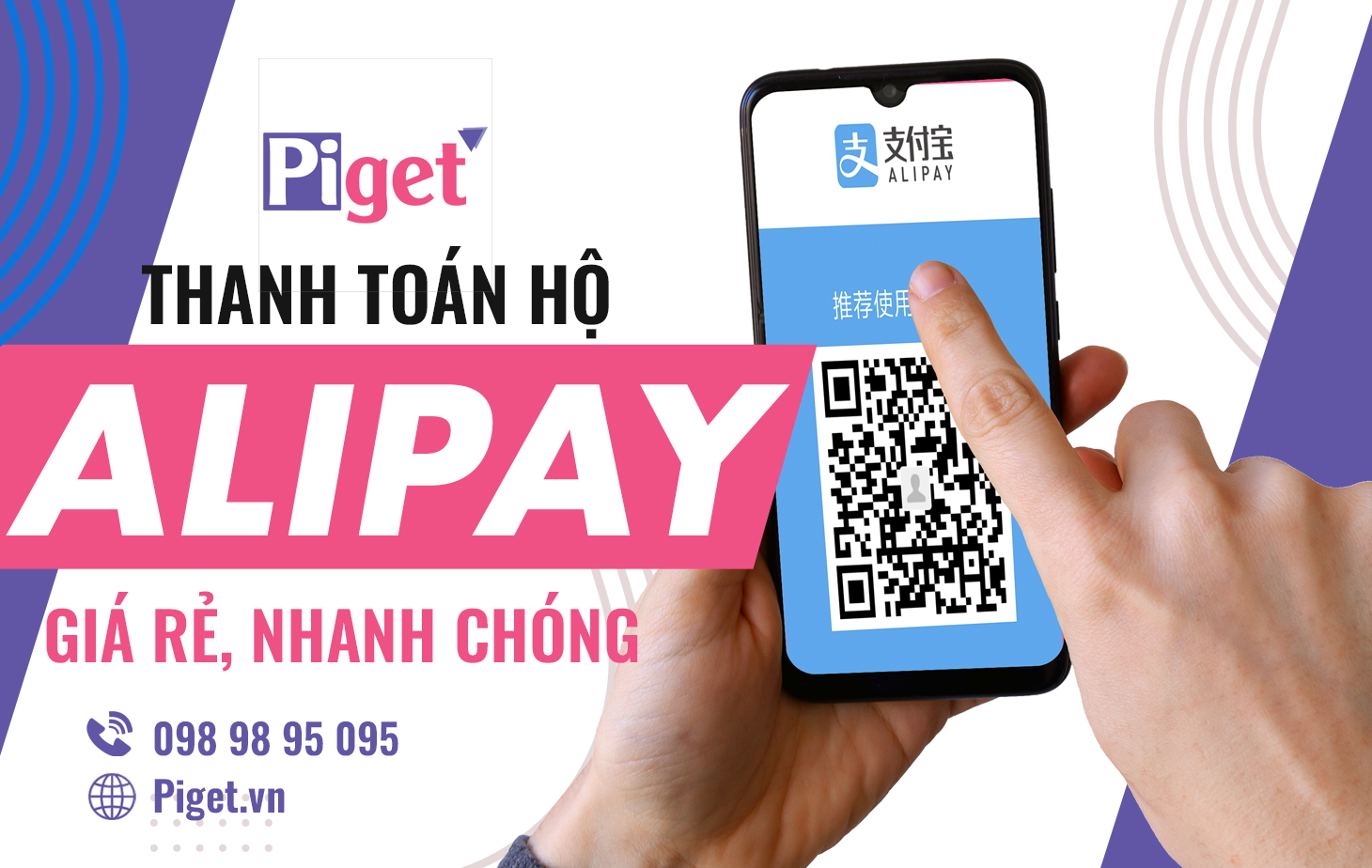Dịch vụ nạp tiền, thanh toán hộ Alipay tại Piget