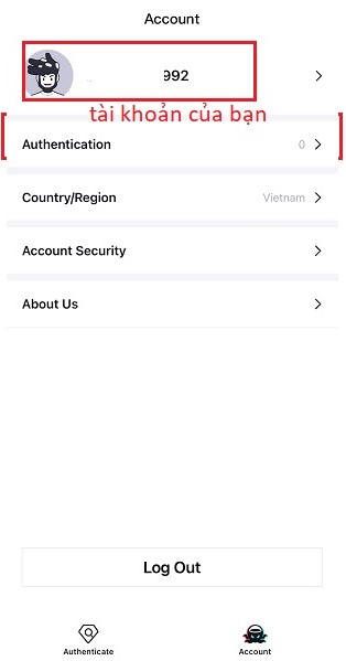 Giao diện tài khoản của bạn tại app Dewu