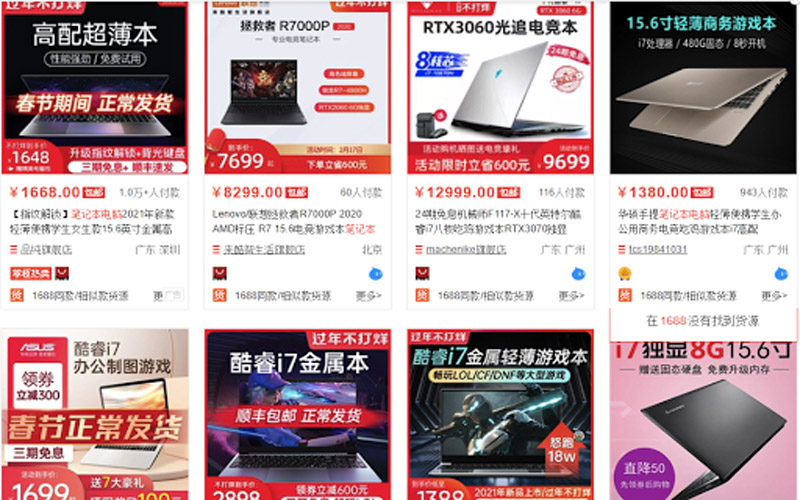 Nguồn hàng laptop Trung Quốc qua sàn TMĐT