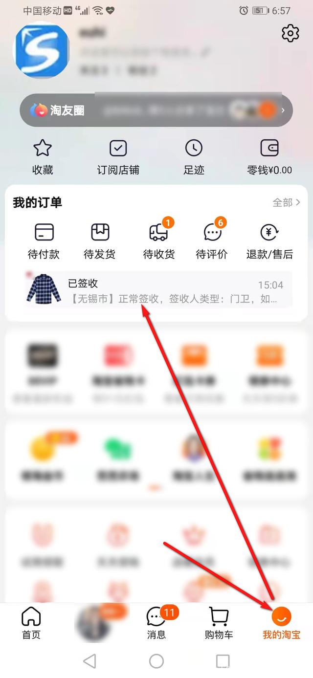 Chọn đơn hàng muốn đổi trả trên Taobao