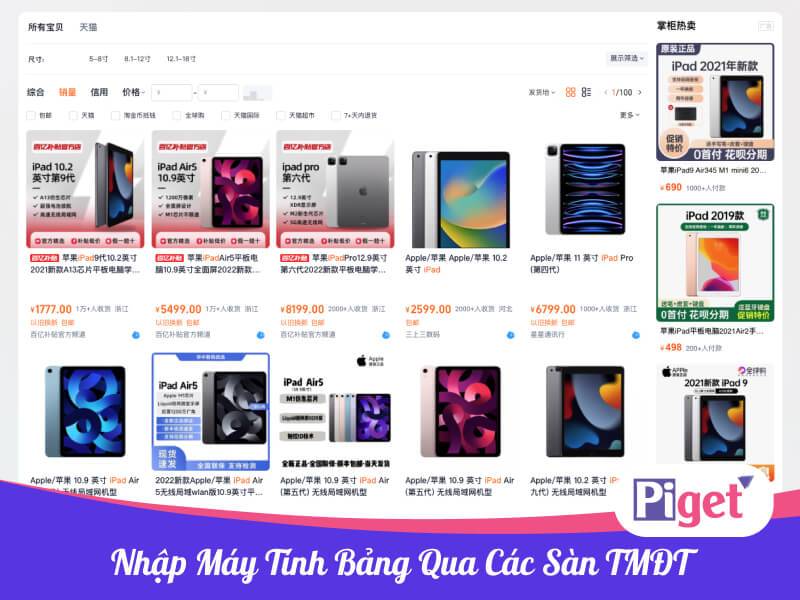 Nhập hàng máy tính bảng qua sàn TMĐT