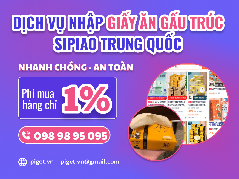 Dịch vụ nhập hàng giấy ăn gấu trúc Sipiao Trung Quốc