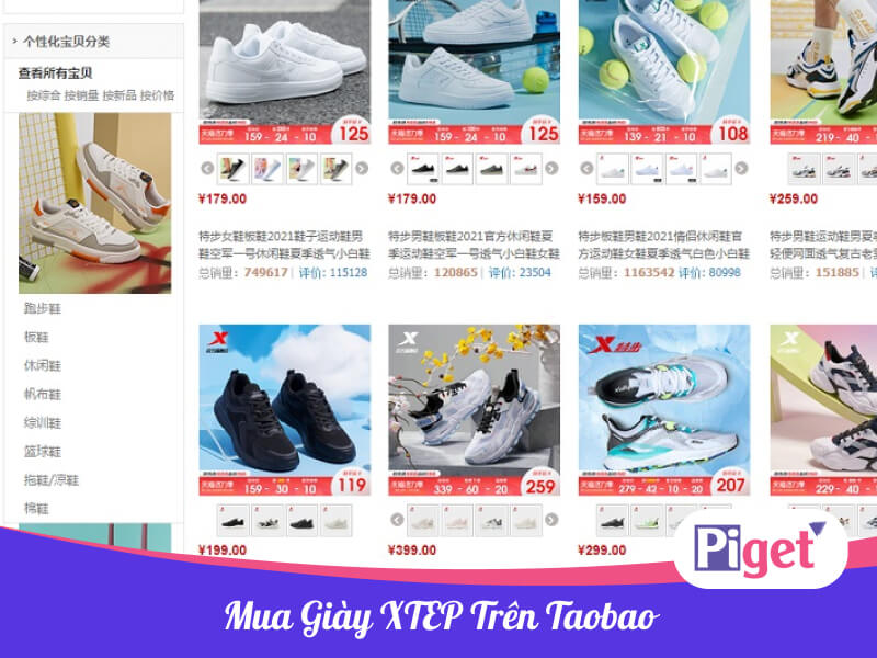 Mua giày XTEP trên Taobao