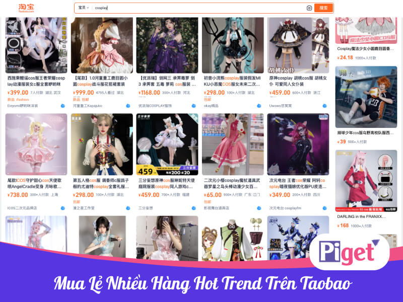 Mua sỉ đồ cosplay Trung Quốc trên Taobao