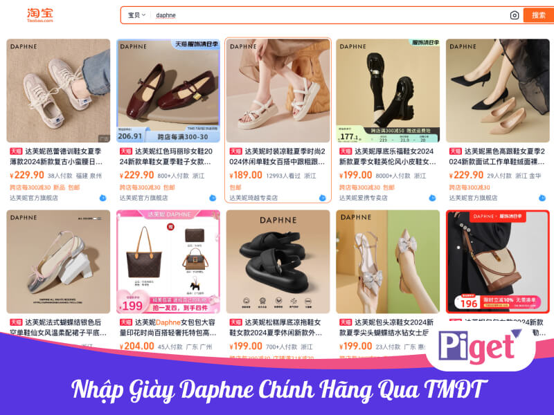 Nhập giày Daphne chính hãng qua sàn TMĐT