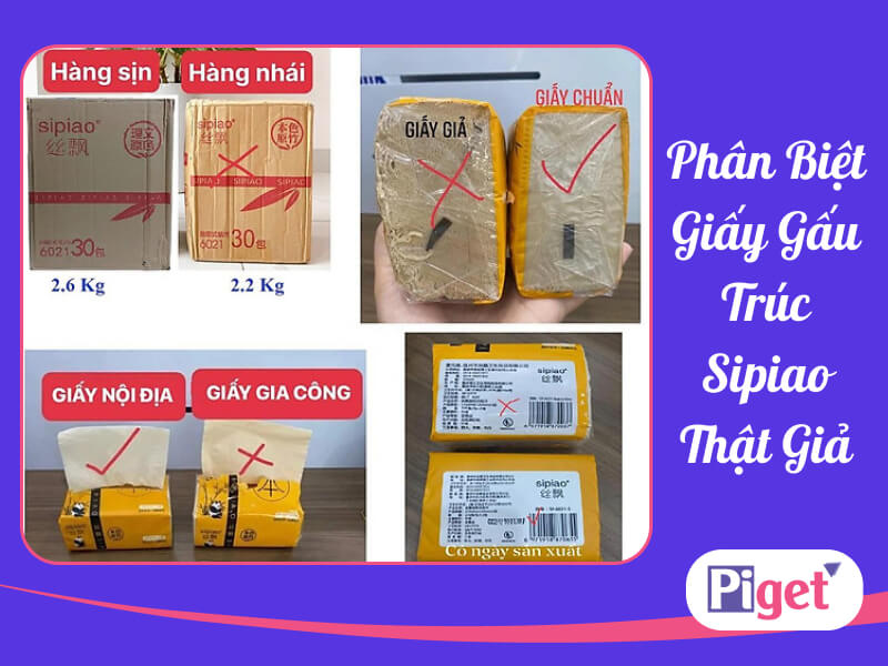 Phân biệt giấy ăn gấu trúc Sipiao thật giả