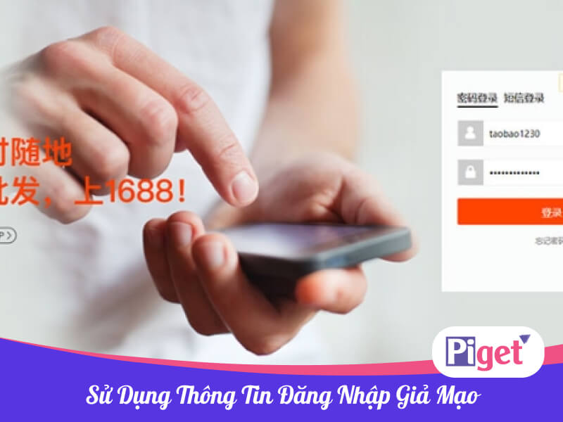 Sử dụng thông tin đăng nhập Taobao giả mạo