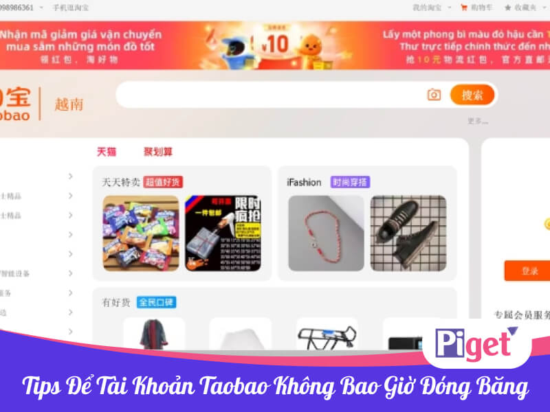 Tip để tài khoản Taobao không bao giờ đóng băng