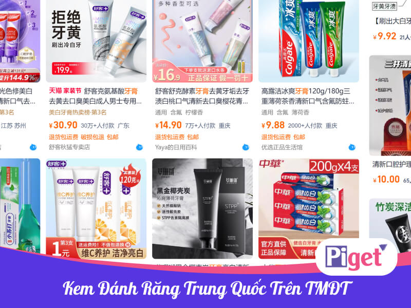 Mua kem đánh răng Trung Quốc trên sàn TMĐT