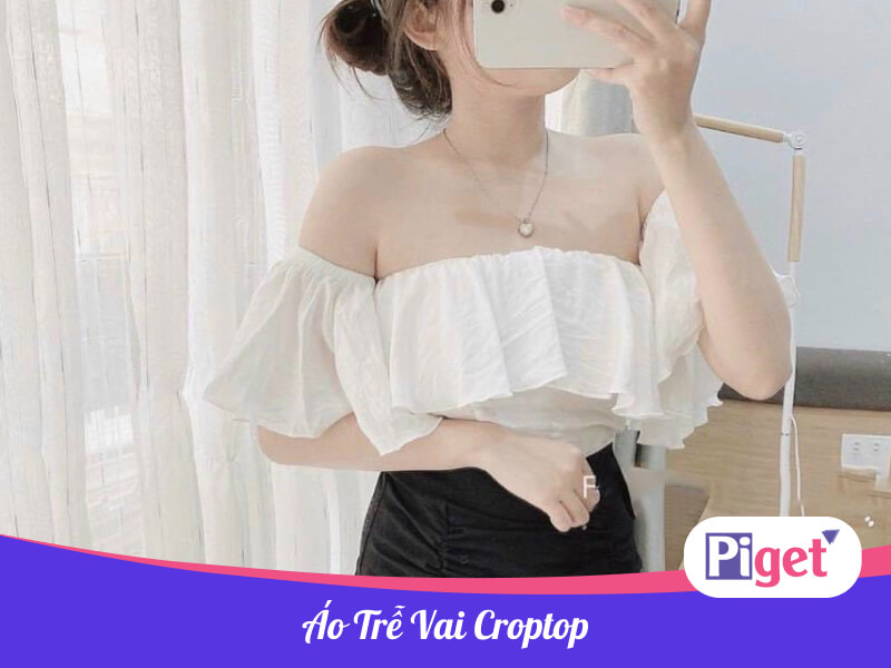 Áo trễ vai croptop