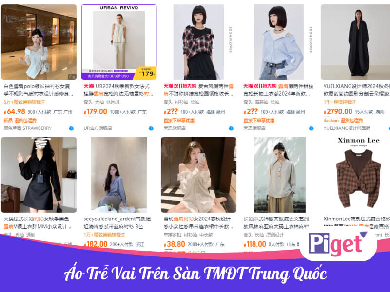 Áo trễ vai trên sàn TMĐT Trung Quốc