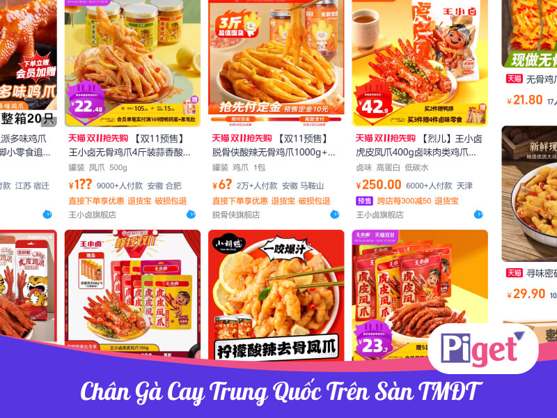 Chân gà cay Trung Quốc trên sàn TMĐT