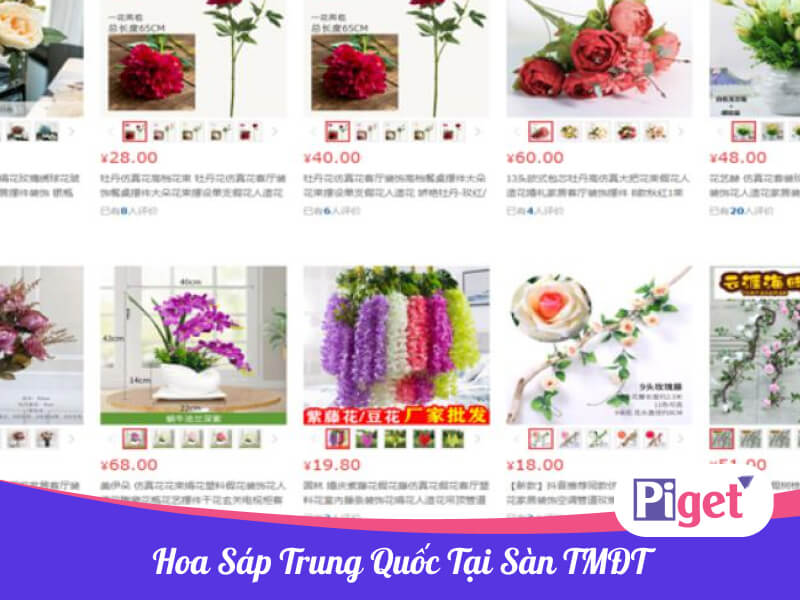 Hoa sáp Trung Quốc tại sàn TMĐT