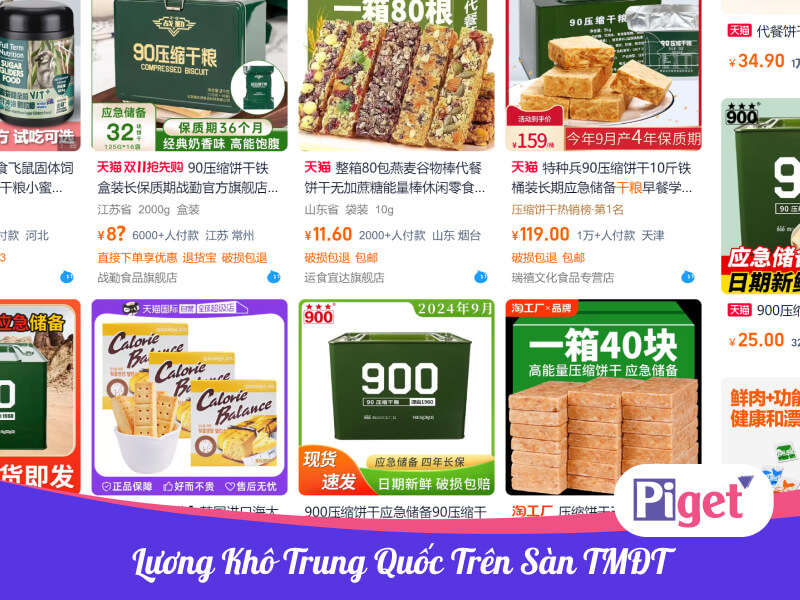 Lương khô TRung Quốc trên sàn TMĐT