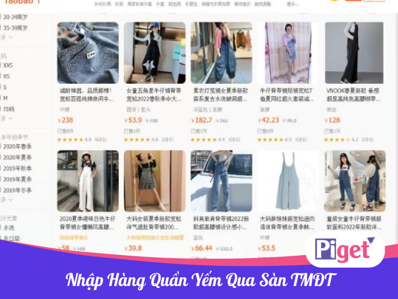 Nhập hàng quần yếm qua sàn TMĐT