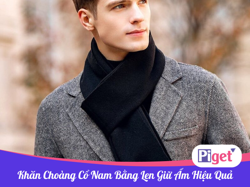 Khăn choàng cổ nam bằng len giữ ấm hiệu quả