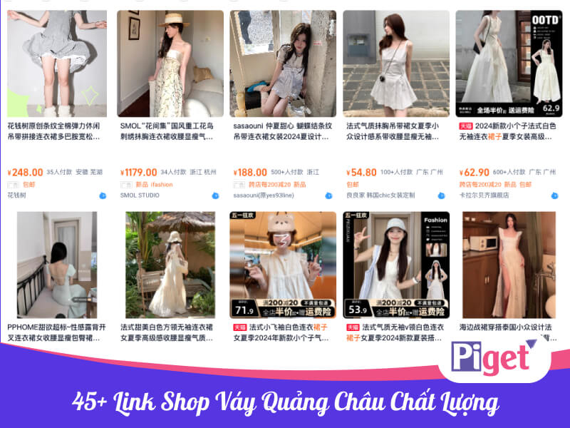 Link shop váy Quảng Châu đẹp