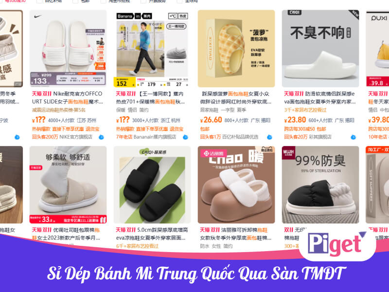 Sỉ dép bánh mì Trung Quốc qua sàn TMĐT