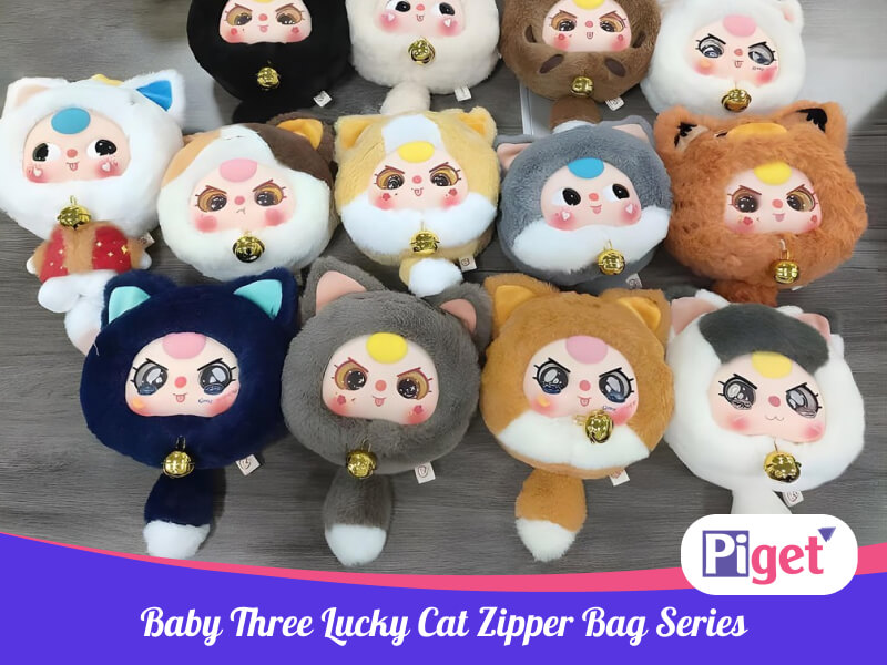 Baby Three Lucky Cat Zipper Bag Series