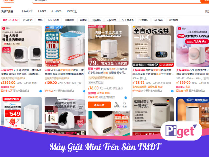 Nhập máy giặc mini Trung Quốc trên sàn TMĐT