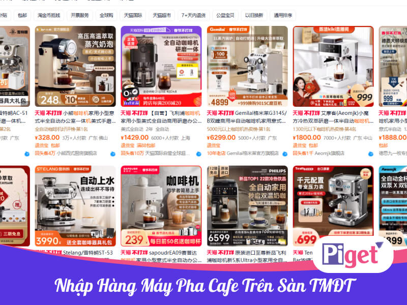 Mua hàng máy cafe Trung Quốc qua các sàn TMĐT