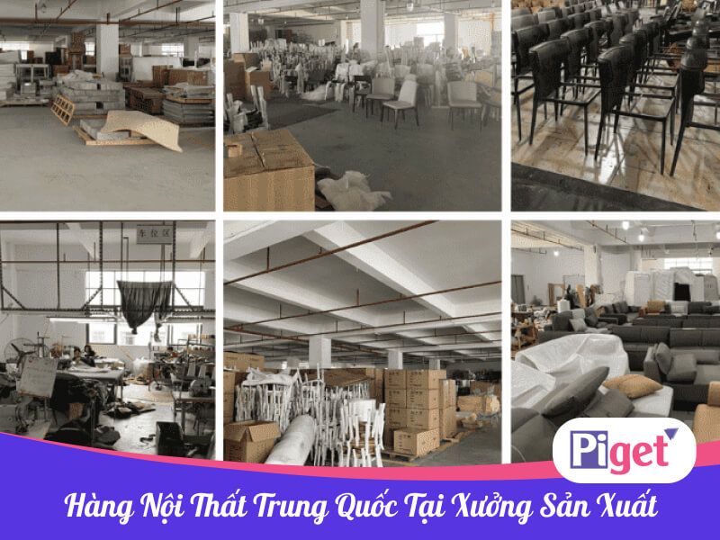 Hàng nội thất Trung Quốc tại xưởng sản xuất