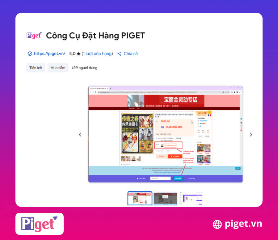 Cài extention Piget